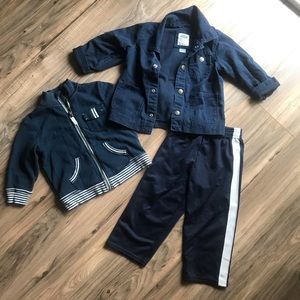 3 pack boys clothes 2 overcoat jackets & pants lot